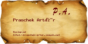 Praschek Artúr névjegykártya